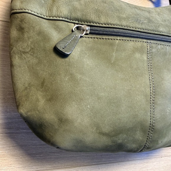 Stone Mountain Olive Suede Hobo Bag with Leather Accents - Picture 9 of 15